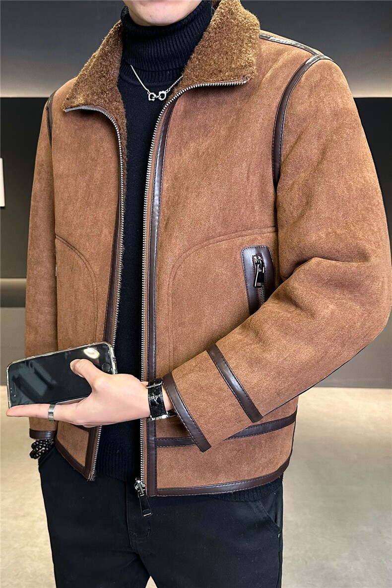 双面穿皮毛一体羊羔毛外套男士2025冬季新款B240-P25988-P245,女装短外套,电商B240