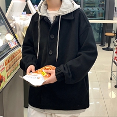 N2070/P75秋冬新款韩版毛呢大衣学生宽松休闲大码呢子外套夹克男，男装毛呢大衣，电商A141