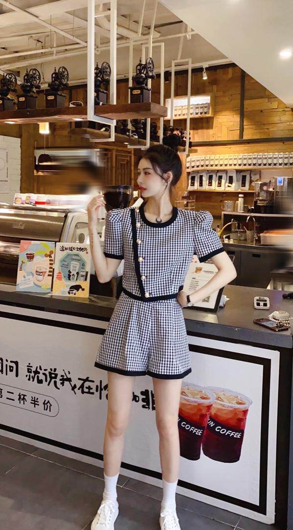 格子小香套装，女装职业装，柏多伊俪