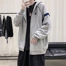 宽松休闲外套男秋季韩版百搭运动上衣ins开衫连帽卫衣W1103-P35，男装夹克，星座512-4