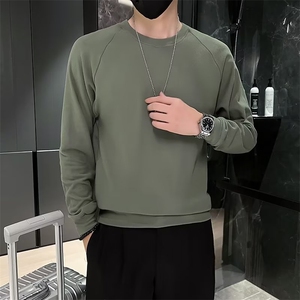 精神小伙双面绒打底衫男秋冬季长袖T恤休闲圆领德绒体恤上衣T2399图片