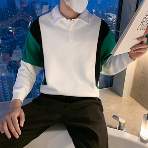 黑色2023春装社会小伙修身圆领卫衣男潮WY07-P78 控价108图片
