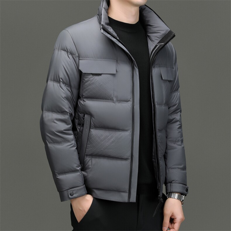 爸爸冬季外套中老年羽绒服男中年男士冬装休闲加厚款老年人上衣服图片
