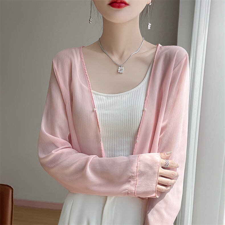 2025夏季新款仙女绉防晒衫,女装防晒衣,圣丽羊绒