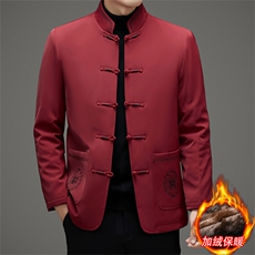 继续主推中老年风唐装加绒棉服中山装盘扣男复古棉衣外套，男装棉衣，钱塘723