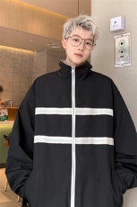 港风美式潮牌宽松百搭刺绣双面穿夹克男女XZ213-JK8865-P98控128，男装夹克，星座213