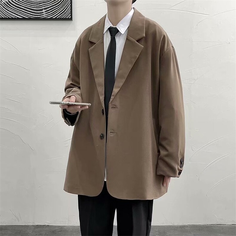 西服男春季宽松薄款潮流百搭衣服A06P45图片