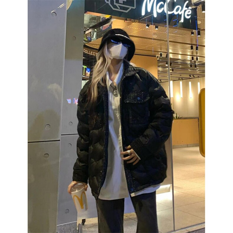 韩版小众小香风潮牌棉衣高级设计感男女米色短款棉服MW367,男装棉衣,星座1116A（原606A-3）