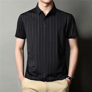 爸爸短袖t恤男装夏装40-50岁中年男士上衣服夏季翻领中老年人爷爷图片