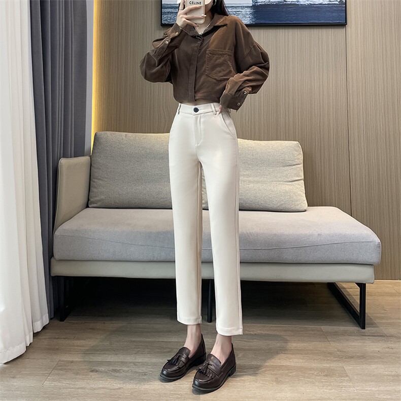 弹力黑色西装裤女2024新款八九分休闲小脚西裤烟管萝卜裤子春秋,女装休闲裤,云美莎专业女裤-全店现货
