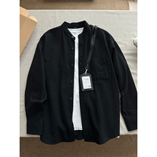 长袖立领仿麻休闲衬衫1302-GC67-P40控68成分100棉，男装衬衫，星座1302