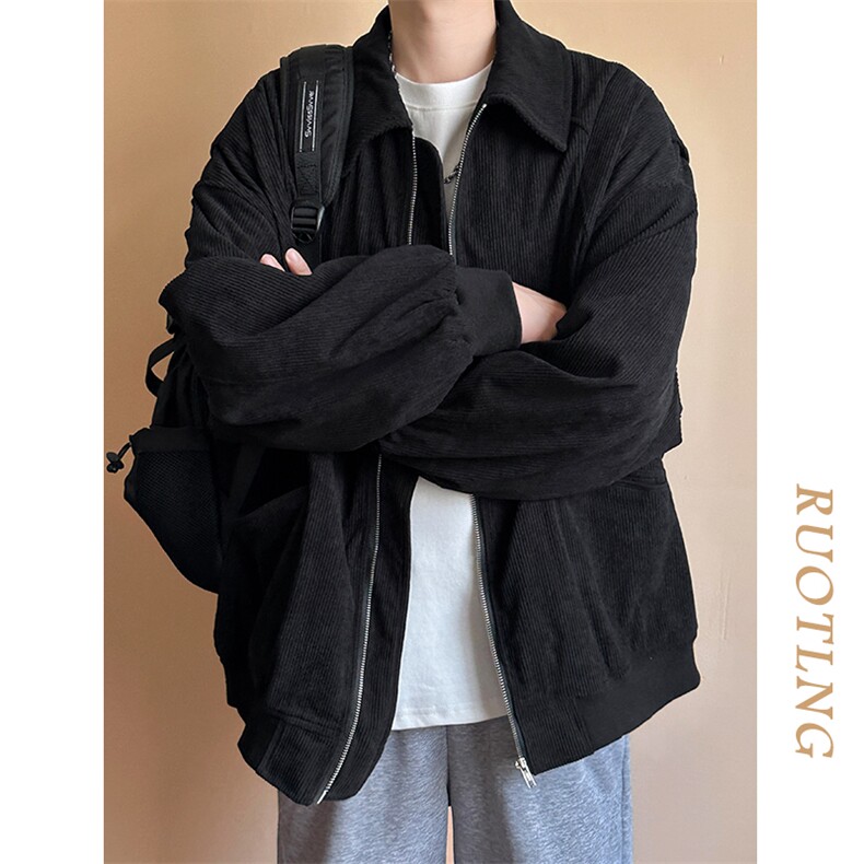现货主推高品质灯芯绒夹克外套男潮宽松休闲大码A351-JK013-P90,男装夹克,电商A351