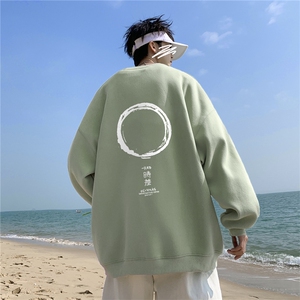 ！直播品质 重磅宽松大码港风时差印花圆领卫衣WY17-特p28图片