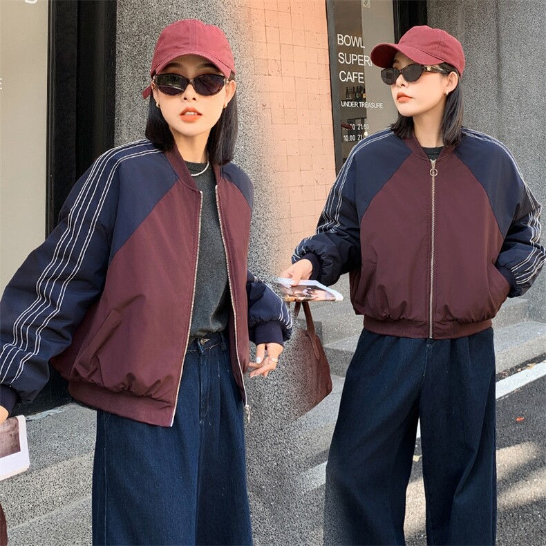 2024冬装新款圆领休闲夹克款时尚棉衣，女装棉衣/棉服，施恩睿棋