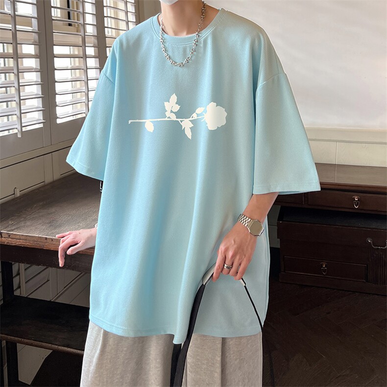华夫格t恤男短袖男大码五分袖酒店风HT73360-P22,男装T恤,电商A040