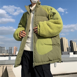 羊羔毛棉衣男冬季新款加绒加厚宽松保暖棉服美式潮流痞帅棉袄外套图片