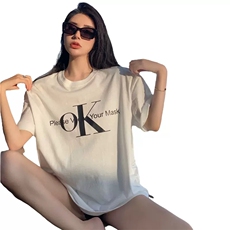 T0722-P25简约小众字母印花纯棉短袖男女同款情侣宽松上衣潮，男装T恤，星座617A-2