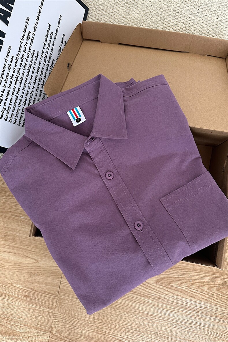 棉纯棉衬衫成衣水洗休闲衬衫男女宽松纯色衬衣GC27-P35,男装衬衫,星座301C-5