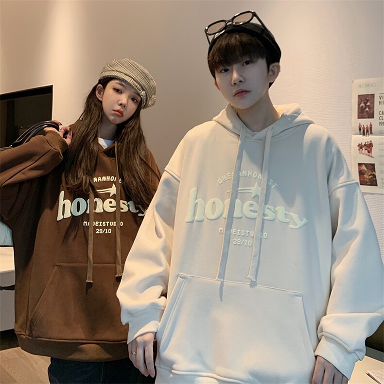 EQ181美式街头复古连帽套头情侣装卫衣男女发泡字母印花春季外套,男装卫衣,电商C306-1