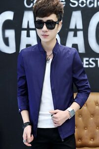 秋季外套男韩版潮修身帅气防风夹克休闲上衣棒球服J图片
