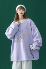 中性风2023秋季新款设计感小熊印花V领港风情侣卫衣B10p55--控68，男装卫衣，A247A