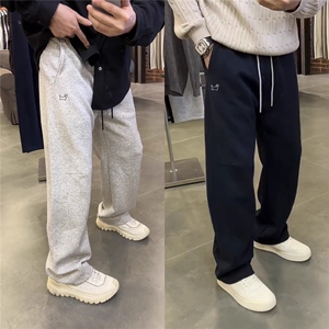 秋季新款曼巴棉男士休闲裤时尚潮流小狗刺绣卫裤宽松运动直筒长裤图片