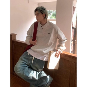 运动风简约套头卫衣秋季宽松情侣休闲长袖上衣 WC90图片