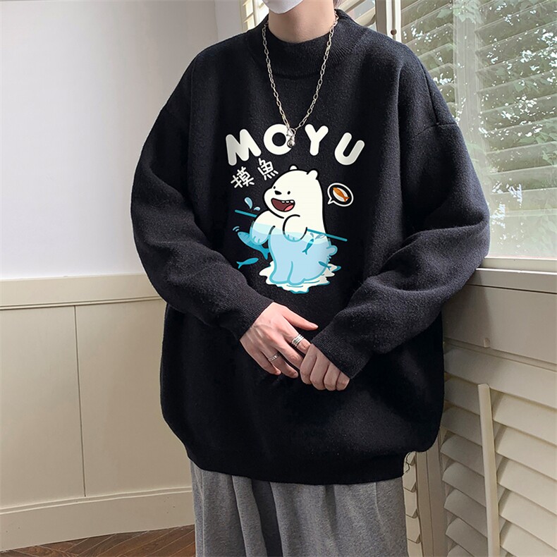 8XL半高领毛衣男大码胖子针织衫毛线衣M18414-P45加绒款-P65,男装针织衫/毛衣,电商A040