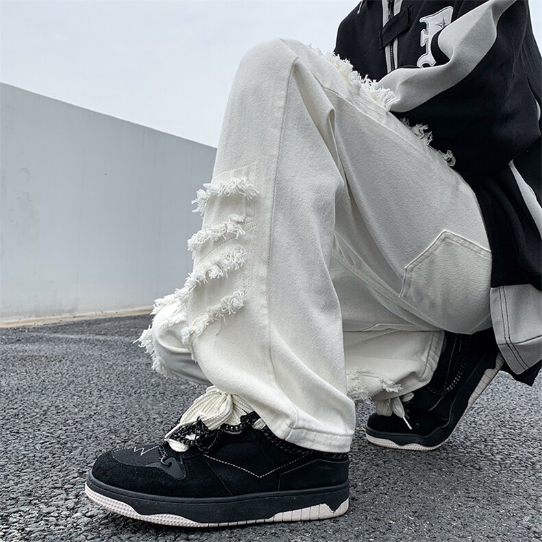 B221美式ins高街暗黑小众情侣个性款休闲牛仔裤LK23051-P65控88,男装牛仔裤,电商B221