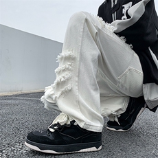 B221美式ins高街暗黑小众情侣个性款休闲牛仔裤LK23051-P65控88，男装牛仔裤，电商B221