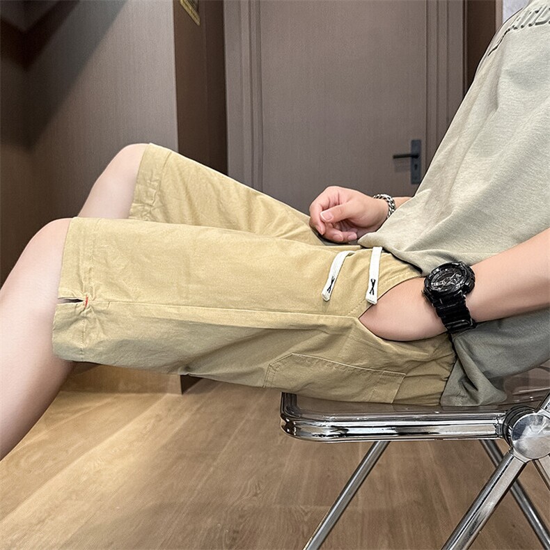 夏季新款水洗短裤男纯棉宽松五分裤休闲短裤XZ310B-DK8033-P35,男装牛仔裤,星座310B