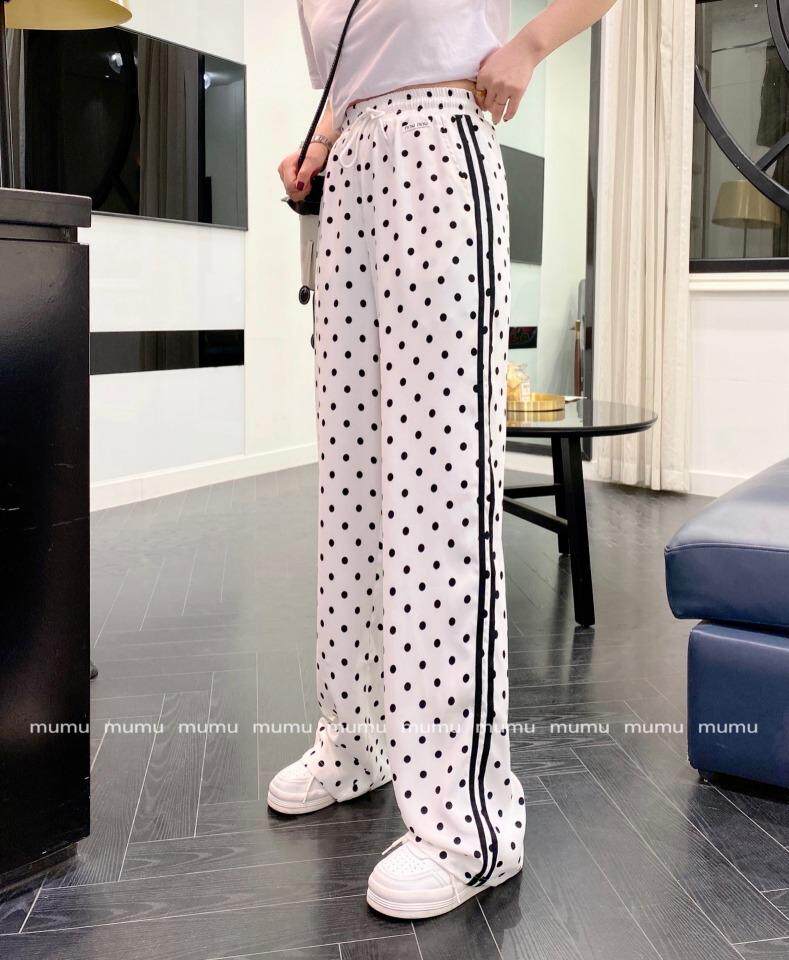 波点拖地裤，女装，沐·沐