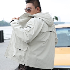 男大码宽松连帽薄工装夹克外套5032-1_1906(M-4XLP705XL-9XLP80，男装夹克，星座1516-1