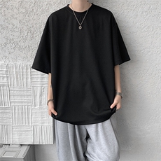 8XL-M高品质重磅棉光版纯色短袖T恤百搭款半截袖五分袖DX332特P23，男装T恤，电商D206-1