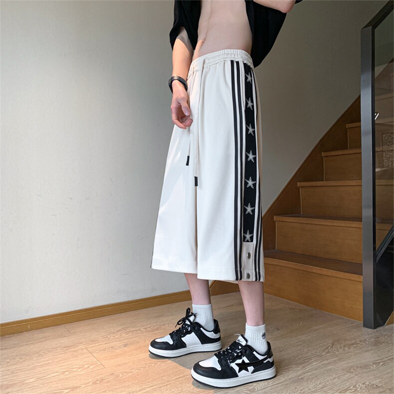 立体腰包边2025夏季新款大码宽松休闲运动七分短裤男3650-P50,男装牛仔裤,电商C305A