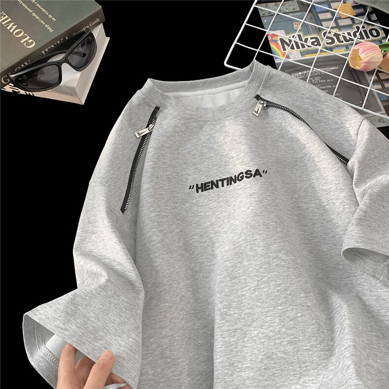 夏季新款刺绣曼巴棉美式百搭宽松短袖T恤男B386-DB88-批35-控68，男装T恤，电商B386