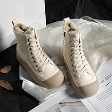 兔毛小白鞋女2024冬季新款高帮运动板鞋厚底女鞋复古百搭保暖女鞋，女鞋雪地靴，电商A223