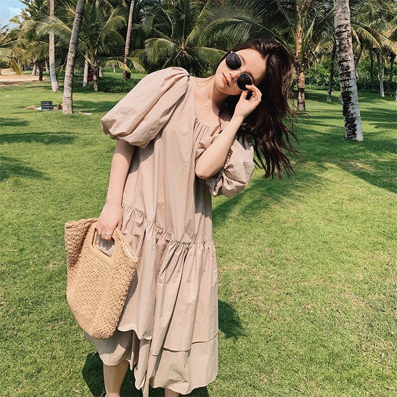 已出货灯笼袖连衣裙（原8605）225-1917（）,女装连衣裙,浙宝225