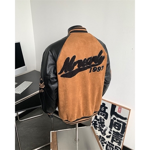 撞色拼接夹克男秋冬美式宽松休闲棒球服外套 XZ514-2-24233-P128图片