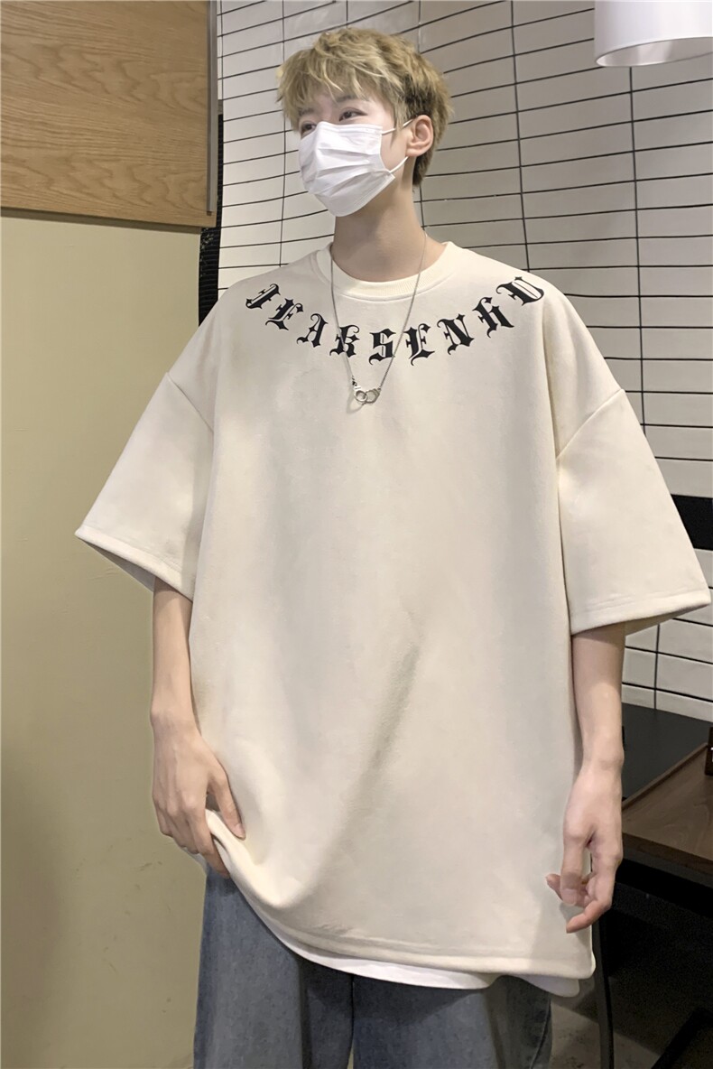 ins潮牌宽松休闲T恤男生新款哥特字母印花短袖JK23234-p35-控48,男装T恤,星座605(原A050)