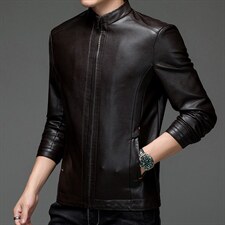 BH3101钱塘2020-2中年男士冬季厚款加棉休闲时尚皮衣夹克P160，男装皮衣，钱塘207-2