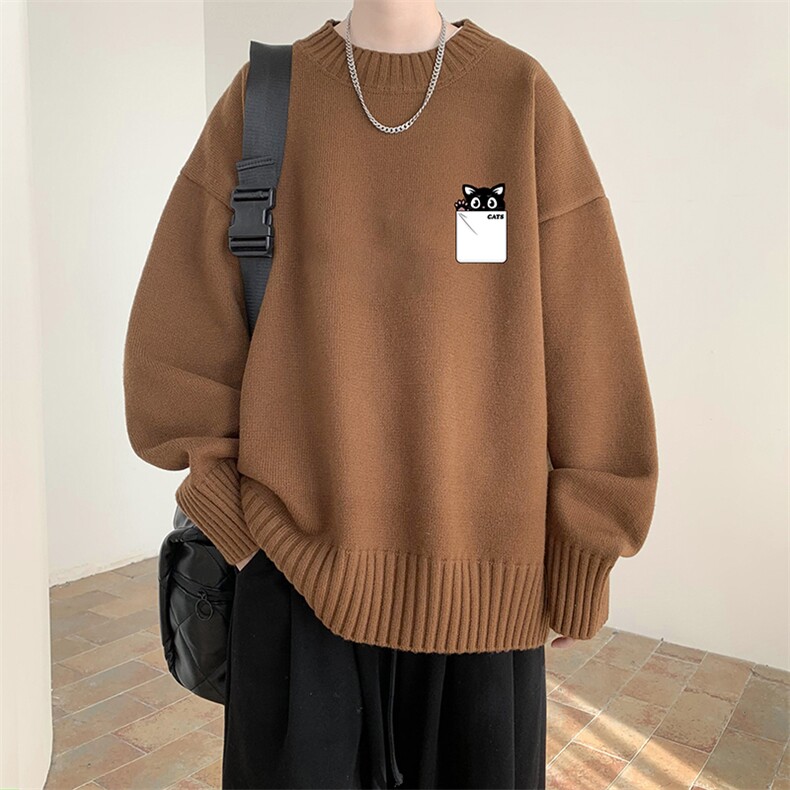 半高领毛衣男大码胖子针织衫毛线衣M18397-P45加绒款-P65,男装针织衫/毛衣,电商A040