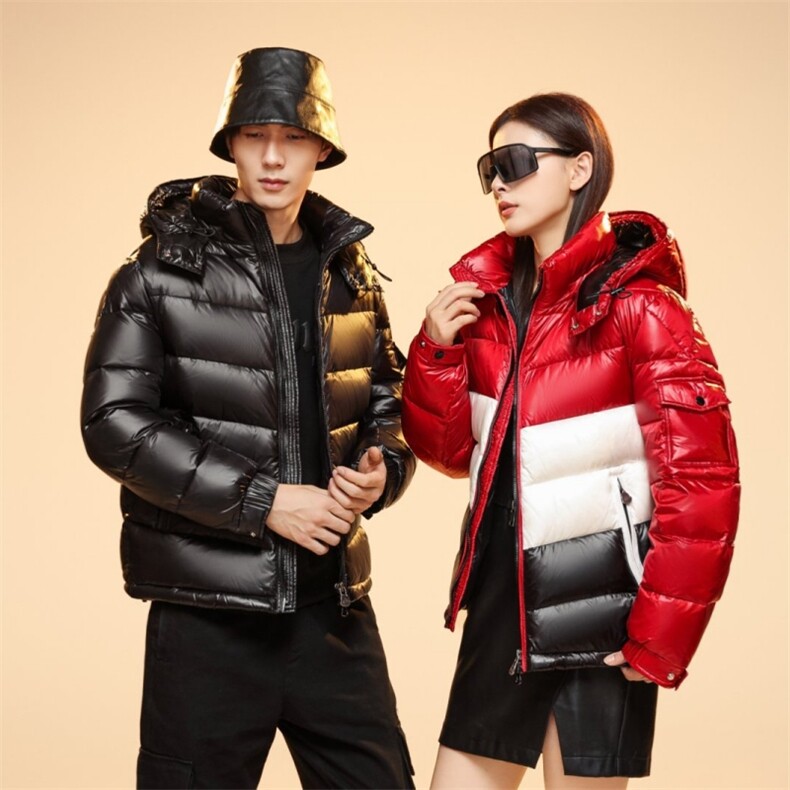 标90%白鸭绒羽绒服短款拼色男女同款2025年新款保暖羽绒服P320,男装羽绒服,星座1210B