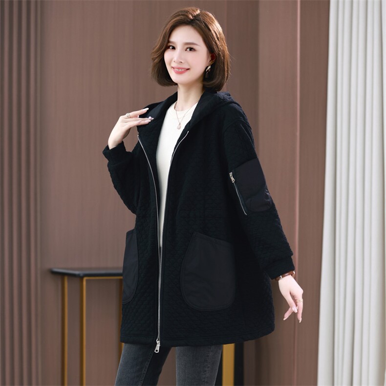 时尚保暖棉服女中长款宽松显瘦加绒外套冬季新款韩版百搭棉衣,女装棉衣/棉服,希欧阁