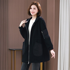 时尚保暖棉服女中长款宽松显瘦加绒外套冬季新款韩版百搭棉衣，女装棉衣/棉服，希欧阁
