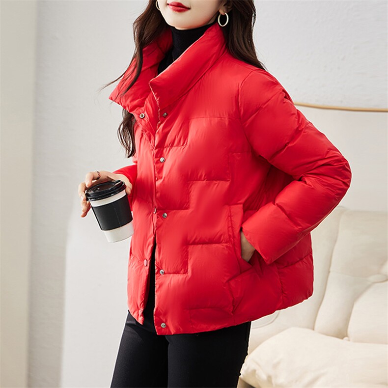 现货羽绒服女连帽新款短款小个子面包服时尚宽松休闲保暖轻暖外套,女装羽绒服,贵人树