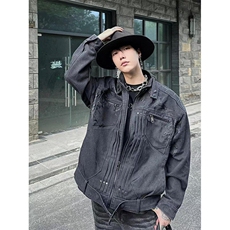 机车棒球服外套男春秋季牛仔工装休闲宽松情侣夹克上衣JK12，男装工装外套，星座1116A（原606A-3）