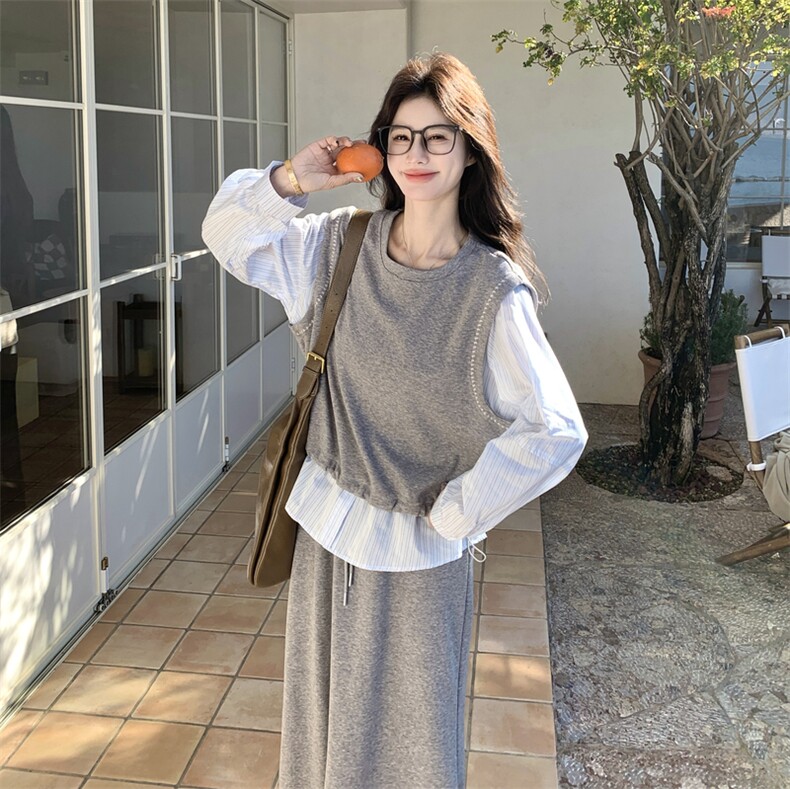 现货！！衬衫拼接卫衣套装2C203-6301-P185-K298,女装套装/套裙,2C203
