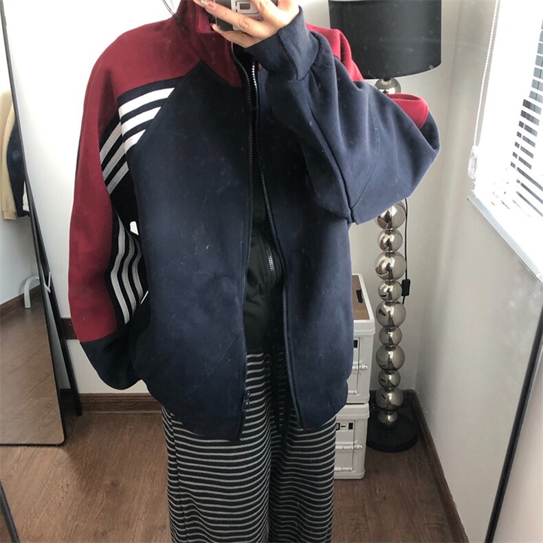 抖音得物高品质美式高街重磅结构织带拼接撞色立领卫衣外套CM41,男装卫衣,电商A486