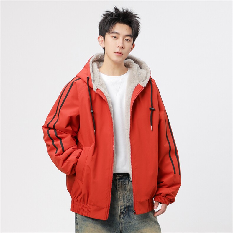自家图有视频加绒毛领棉衣冬季新款座山雕连帽派克棉服M2556p88,男装棉衣,电商D315